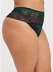 High Waist Thong Panty - Lace Green, BOTANICAL GARDEN, alternate