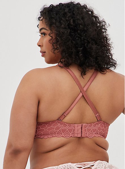 XO Push-Up Plunge Bra - Lace Rose, WITHERED ROSE PINK, alternate
