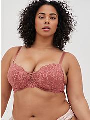 XO Push-Up Plunge Bra - Lace Rose, WITHERED ROSE PINK, alternate
