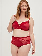 Lightly Lined T-Shirt Bra - Microfiber & Lace Red, JESTER RED, alternate