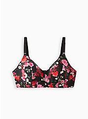 Lightly Lined Everyday Wire-Free Bra - Floral Black with 360° Back Smoothing™, MARAH FLORAL- BLACK, hi-res