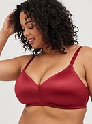 Lightly Lined Everyday Wire-Free Bra - Red with 360° Back Smoothing™, , hi-res