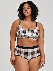 Plus Size Lightly Lined Everyday Wire-Free Bra - Microfiber White and Red Plaid with 360° Back Smoothing™, NEXT TARTAIN PLAID- RED, alternate