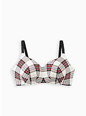Plus Size Lightly Lined Everyday Wire-Free Bra - Microfiber White and Red Plaid with 360° Back Smoothing™, NEXT TARTAIN PLAID- RED, hi-res