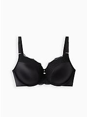 Plunge Push-Up Shine And Lace 360° Back Smoothing™ Bra, RICH BLACK, hi-res