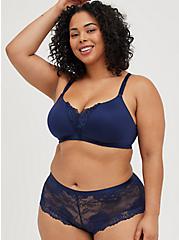 Wire-Free Lightly Lined Lace Inset 360° Back Smoothing™ Bra, PEACOAT, alternate