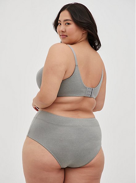 Lightly Lined Everyday Wire-Free Bra - Microfiber Heather Grey with 360° Back Smoothing™, HEATHER GREY, alternate