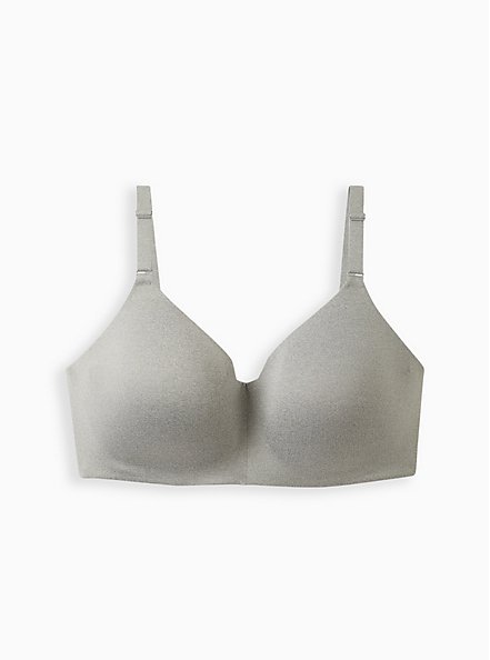 Lightly Lined Everyday Wire-Free Bra - Microfiber Heather Grey with 360° Back Smoothing™, HEATHER GREY, hi-res