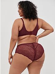 Lightly Lined Everyday Wire-Free Bra - Lace Red with 360° Back Smoothing™, ZINFANDEL, alternate