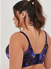 Plus Size Lightly Lined Longline Wire-Free Bra - Microfiber Deep Blue with 360° Back Smoothing™, GALAXY, alternate