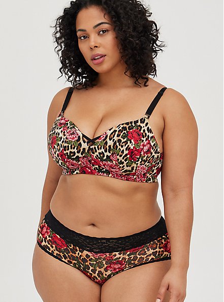 Push-Up Wire-Free Bra - Microfiber Floral Leopard with 360° Back Smoothing™, LEOPARD ROSE, alternate