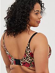 Plus Size Push-Up Wire-Free Bra - Microfiber Floral Leopard with 360° Back Smoothing™, LEOPARD ROSE, alternate