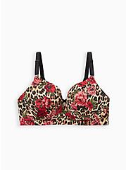 Plus Size Everyday Push Up Wire Free Bra - Floral Leopard with 360° Back Smoothing™, LEOPARD ROSE, hi-res