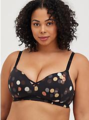 Plus Size Push-Up Wire-Free Bra - Microfiber Lights Black with 360° Back Smoothing™, HOLIDAY LIGHTS- BLACK , hi-res