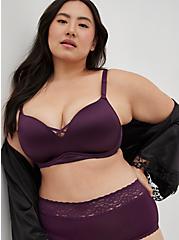 Push-Up Wire-Free Bra - Microfiber Purple with 360° Back Smoothing™ , BLACKBERRY WINE, hi-res