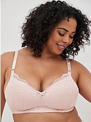Plus Size Push-Up Wire-Free Bra  - Lace Pink with 360° Back Smoothing™, LOTUS PINK, alternate
