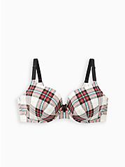 Plus Size Lightly Lined T-Shirt Bra - Plaid White And Red with 360° Back Smoothing™, NEXT TARTAIN PLAID- RED, hi-res