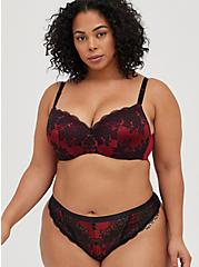 Full-Coverage Balconette Lightly Lined Two Tone Lace 360° Back Smoothing™ Bra, BIKING RED, alternate