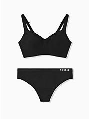 Active Thong Panty - Microfiber Torrid Logo Black, RICH BLACK, alternate