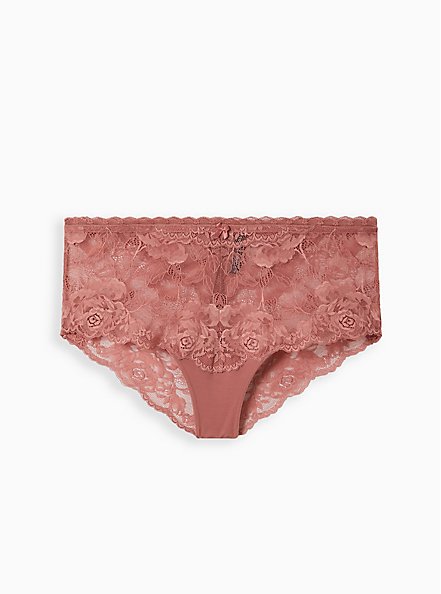 Open Slit Back Cheeky Panty - Pink, WITHERED ROSE PINK, hi-res