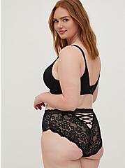 Plus Size XO Back Cheeky Panty - Lace Black, RICH BLACK, alternate