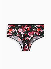 Keyhole Cheeky Panty - Microfiber Floral Pink , MARAH FLORAL- BLACK, hi-res