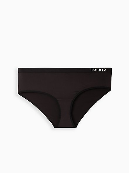 Active Hipster Panty - Microfiber Torrid Logo Black, RICH BLACK, hi-res