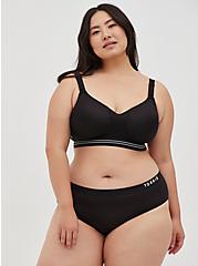 Plus Size Active Hipster Panty - Microfiber Torrid Logo Black, RICH BLACK, hi-res