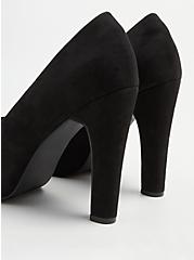 Plus Size Platform Peep Toe Heel - Black Faux Suede (WW), BLACK, alternate