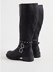 Plus Size Studded Wrap Knee Boot (WW), BLACK, alternate