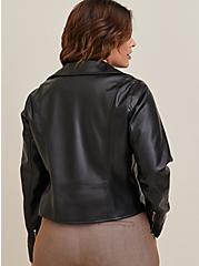 Faux Leather Moto Jacket, DEEP BLACK, alternate