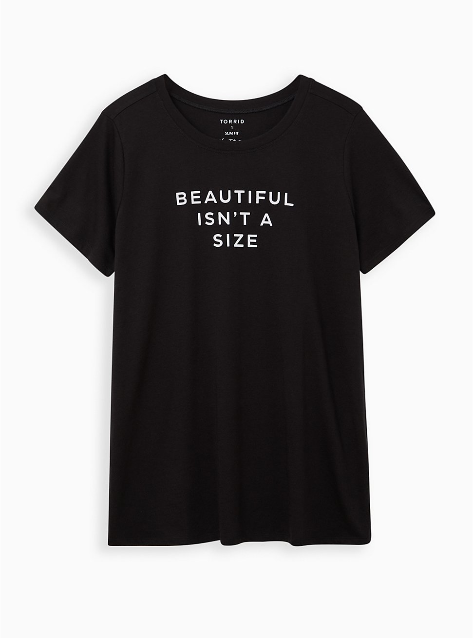Slim Fit Crew Tee – Beautiful Isn't A Size Black, DEEP BLACK, hi-res