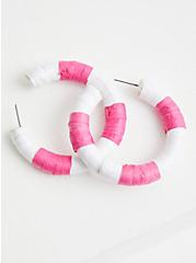 Plus Size Pink And Ivory Hoop, , hi-res