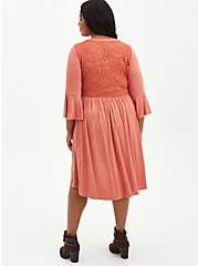 Plus Size Hi-Low Skater Mini Dress - Super Soft Rusty Brown , REDWOOD, alternate