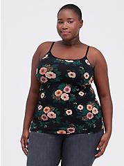 Plus Size Foxy Tunic Cami - Floral Black, OTHER PRINTS, hi-res