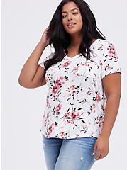 Breast Cancer Awareness Classic Fit Pocket Tee - Heritage Slub Floral White, OTHER PRINTS, hi-res