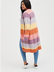 Open Front Cardigan Sweater - Color Block, STRIPE - MULTICOLOR, alternate