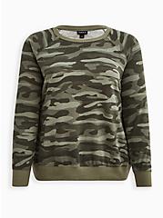 Plus Size Raglan Sweatshirt - Cozy Fleece Camo, HEATHER GREY, hi-res