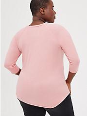 Plus Size Raglan Tee - Triblend Jersey Pink, PINK, alternate