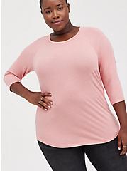 Plus Size Raglan Tee - Triblend Jersey Pink, PINK, hi-res