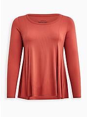 Fit & Flare Tee - Super Soft Rusty Brown, PINK, hi-res