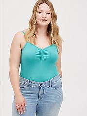 Cinch Front Foxy Cami - Teal Green , TEAL, alternate