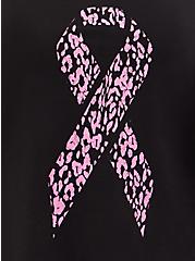 Plus Size Breast Cancer Awareness Wicking Active Tank - Performance Cotton Ribbon Leopard Black, DEEP BLACK, alternate