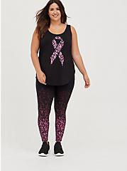 Plus Size Breast Cancer Awareness Wicking Active Legging - Performance Core Leopard Black & Pink, LEOPARD - BLACK, hi-res