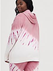 Breast Cancer Awareness Zip Active Hoodie - Everyday Fleece Tie Dye Pink, TIE DYE, alternate