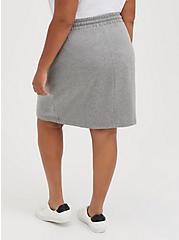 Plus Size A-Line Mini Skirt - Fleece Grey, HEATHER GREY, alternate