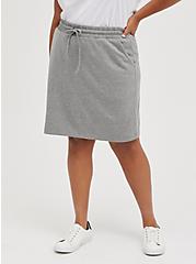 Plus Size A-Line Mini Skirt - Fleece Grey, HEATHER GREY, hi-res