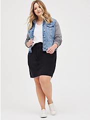 Plus Size A-Line Mini Skirt - Fleece Black, DEEP BLACK, alternate