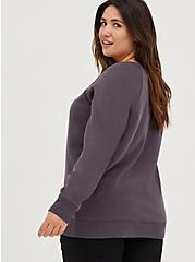 Breast Cancer Awareness Sweatshirt - Cozy Fleece Never Give Up Dark Grey, NINE IRON, alternate