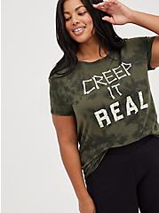 Plus Size Everyday Tee - Signature Jersey Creep It Real Tie-Dye Green, DEEP DEPTHS, hi-res